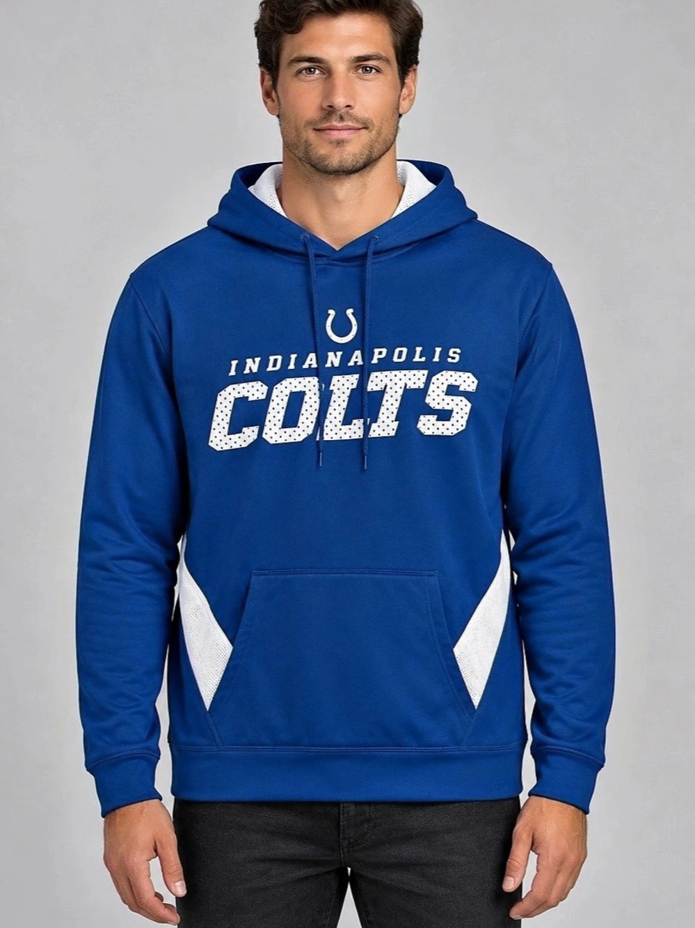 EUC, Team Apparel Indianapolis Colts hoodie Blue & White Size Medium Like New